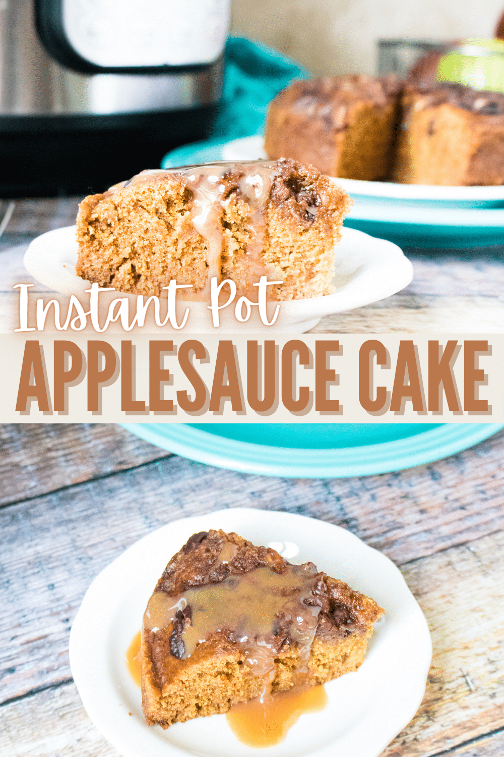 Instant Pot Applesauce Cake is a moist and delicious cake perfect for Fall! With just a few simple ingredients, it comes together quickly. #instantpot #pressurecooker #applesaucecake #cakerecipe via @wondermomwannab