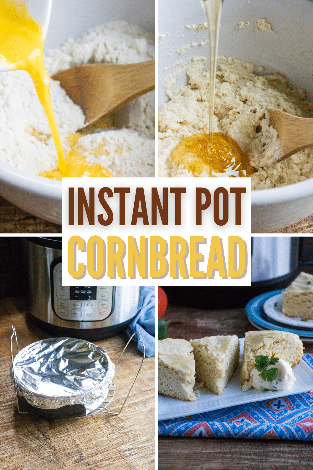 Instant Pot Cornbread is a southern classic with a pressure cooker twist. No need to heat up the oven when you're craving this comfort food. #instantpot #pressurecooker #instantpotcornbread #cornbread #recipe via @wondermomwannab