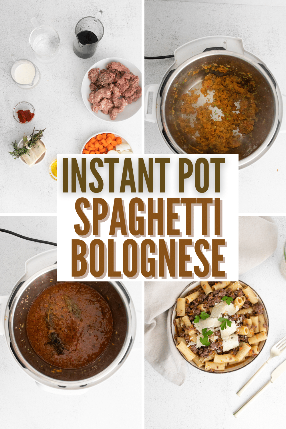Instant Pot Spaghetti Bolognese is the perfect fast and easy weeknight meal. It’s a delicious one-pot dish that's the ultimate comfort food! #instantpot #pressurecooker #spaghettibolognese #dinnerrecipe via @wondermomwannab