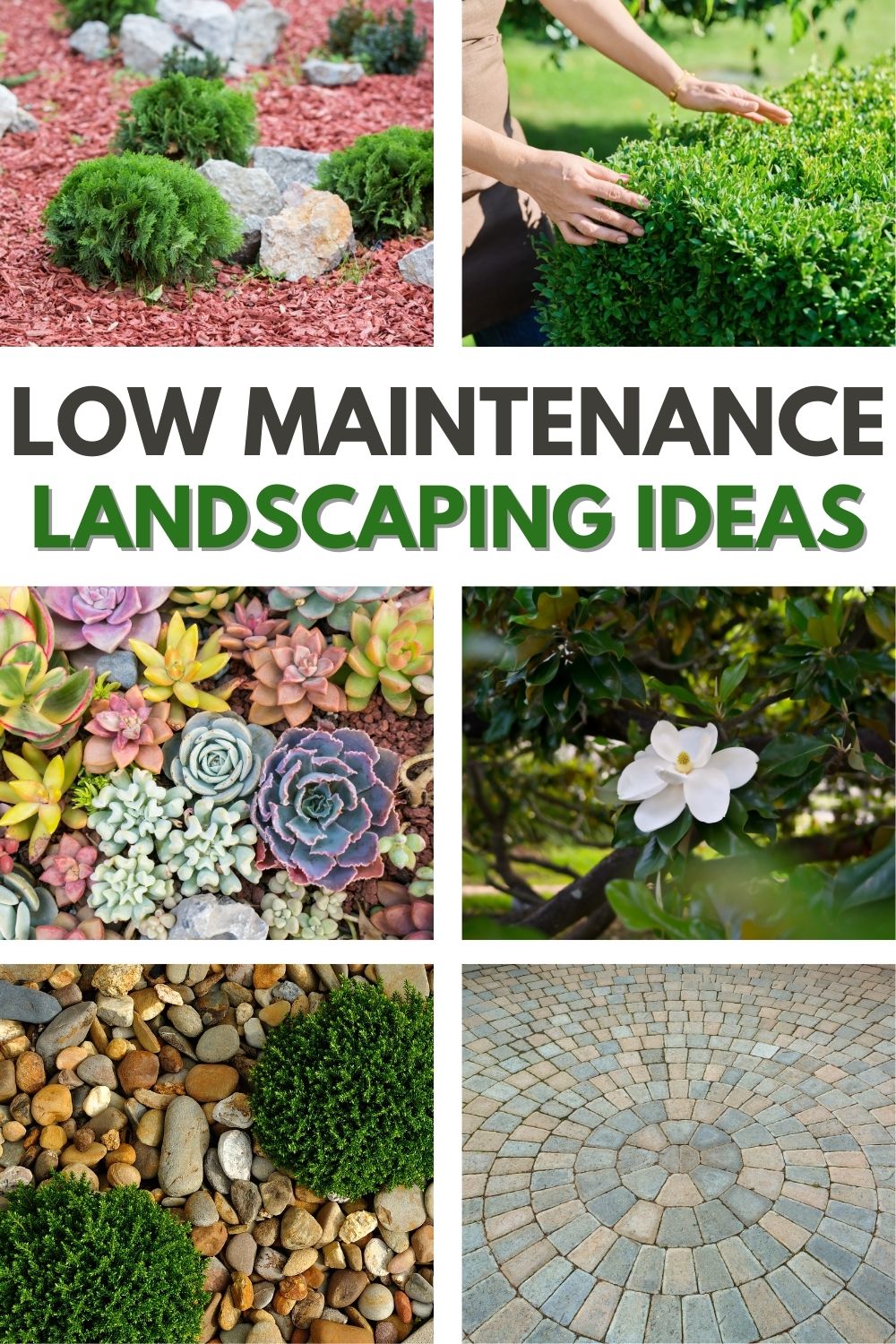 Several great landscaping ideas that require little to no upkeep. High on curb appeal, low on maintenance. #landscaping #decorating #lowmaintenance via @wondermomwannab