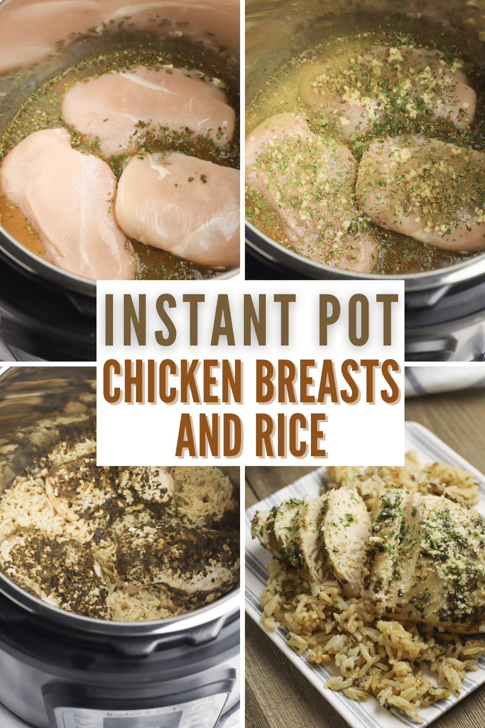 If you’re looking for an easy, delicious, and healthy chicken and rice recipe, this Instant Pot Chicken Breasts and Rice is a great option. #instantpot #pressurecooker #chickenandrice #chicken #rice via @wondermomwannab
