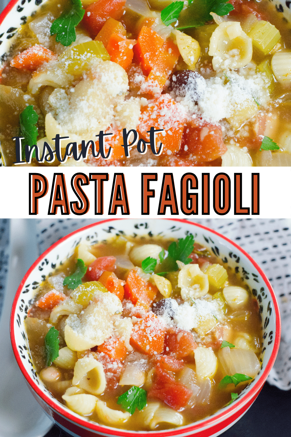 This Instant Pot Pasta Fagioli is perfect if you love Italian comfort food. It’s flavorful and easy and quick to make in the pressure cooker. #instantpot #pressurecooker #pastafagioli #pasta #recipe via @wondermomwannab