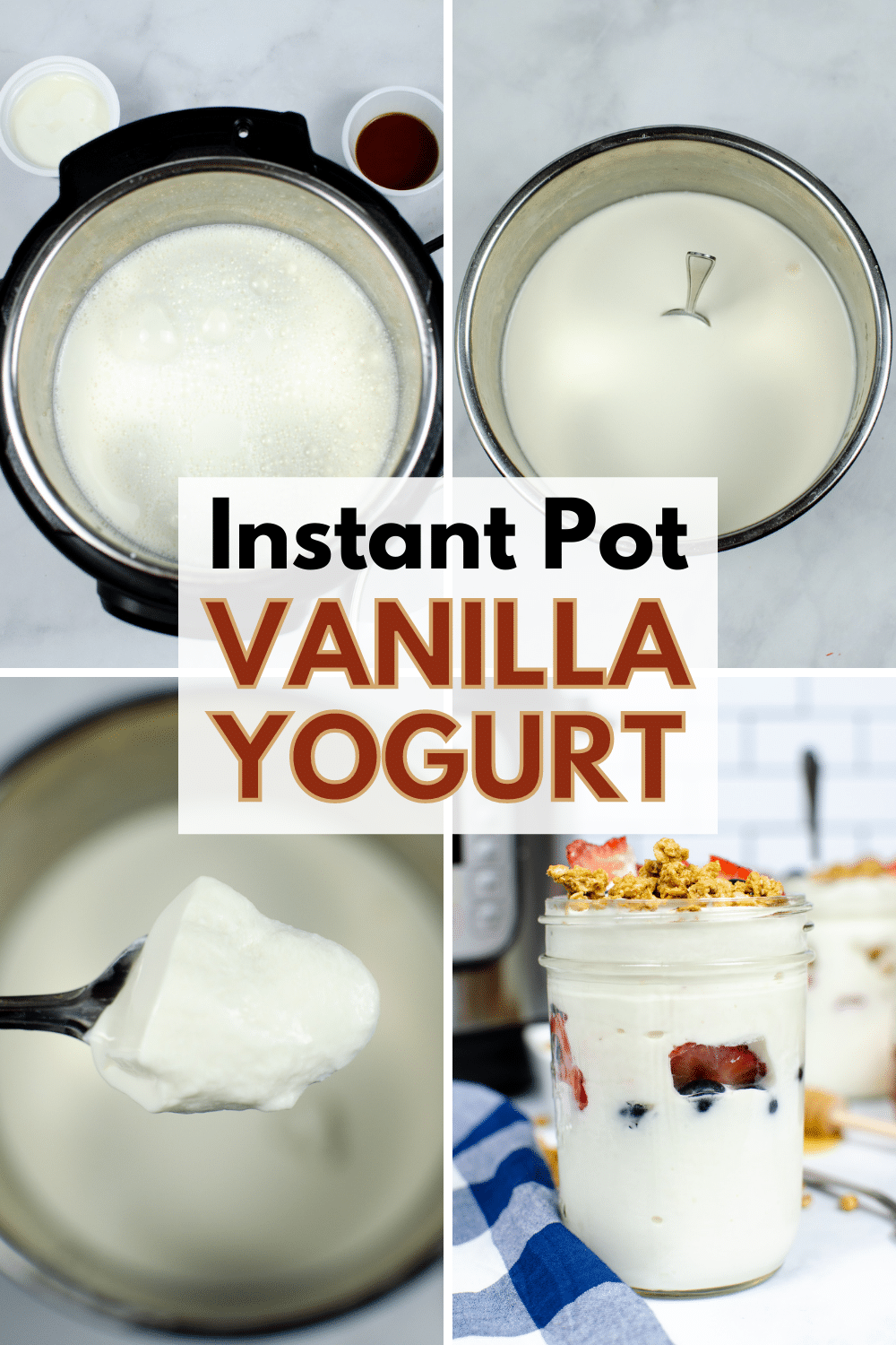 This Instant Pot Vanilla Yogurt is creamy, rich, and easy to make! It’s the perfect breakfast or snack and made with just a few ingredients. #instantpot #pressurecooker #vanillayogurt #yogurt #homemadeyogurt via @wondermomwannab