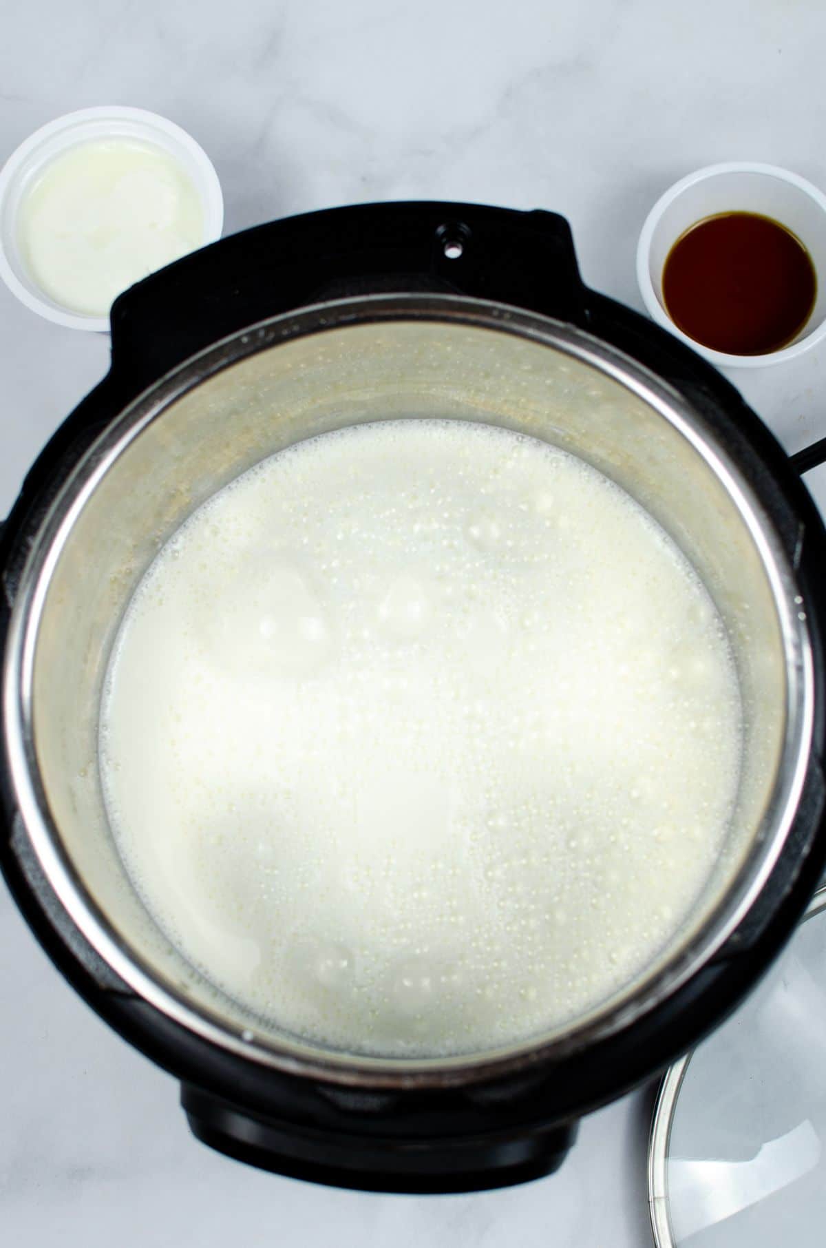 Milk inside the Instant Pot