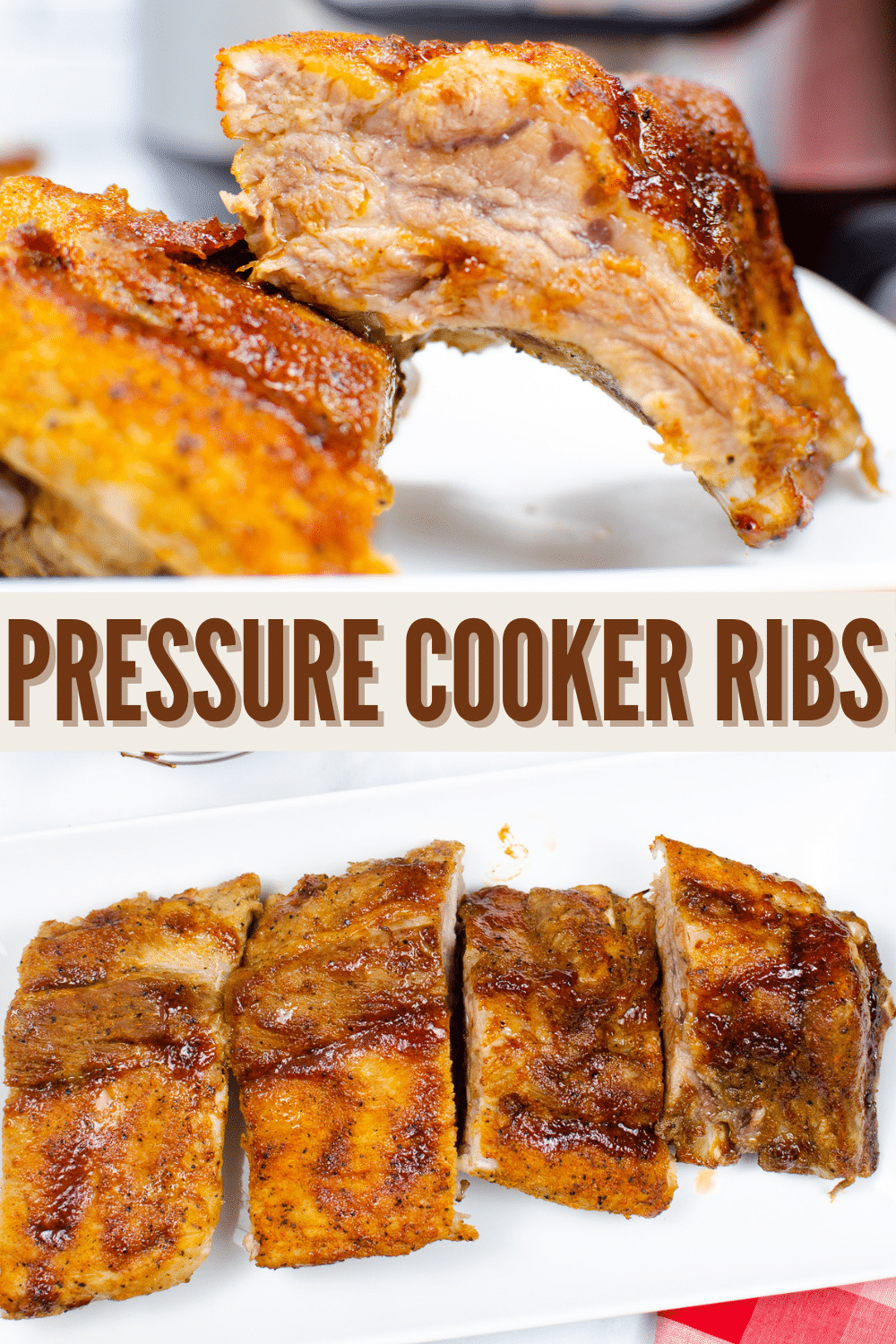 Pressure Cooker Ribs are falling-off-the-bone delicious, and they’re so easy to make! You’ll never go back to slow cooker or grilled ribs! #instantpot #pressurecooker #ribs #pressurecookerribs via @wondermomwannab