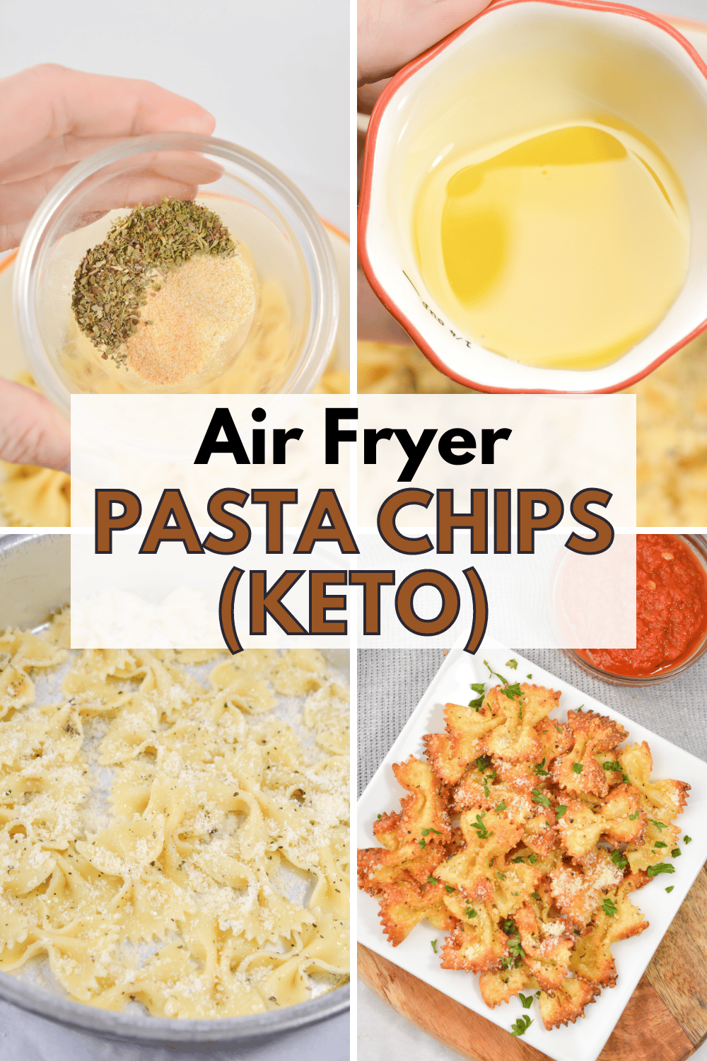 Air Fryer Pasta Chips are the perfect snack! They're crispy, full of flavor, and easy to make. All you need is pasta and some seasonings. #airfryer #airfryerpastachips #pastachips via @wondermomwannab