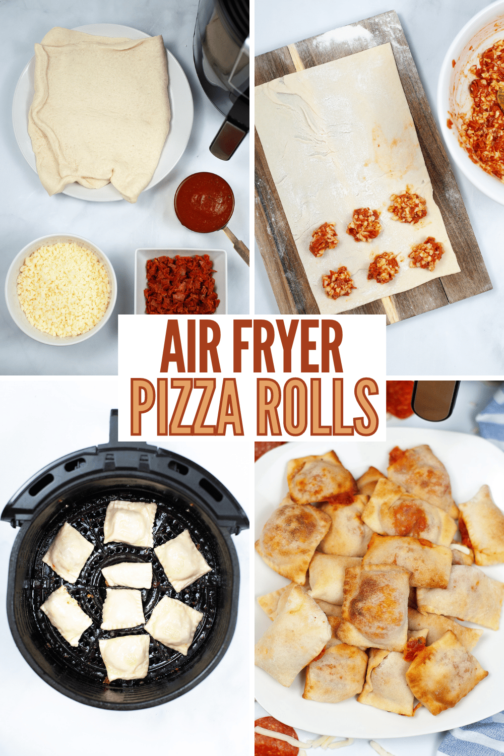Air fryer pizza rolls are an easy and delicious way to enjoy pizza! These little bites are perfect for a party or as a quick and easy dinner. #airfryerpizzarolls #airfryer #pizzarolls #pizza via @wondermomwannab