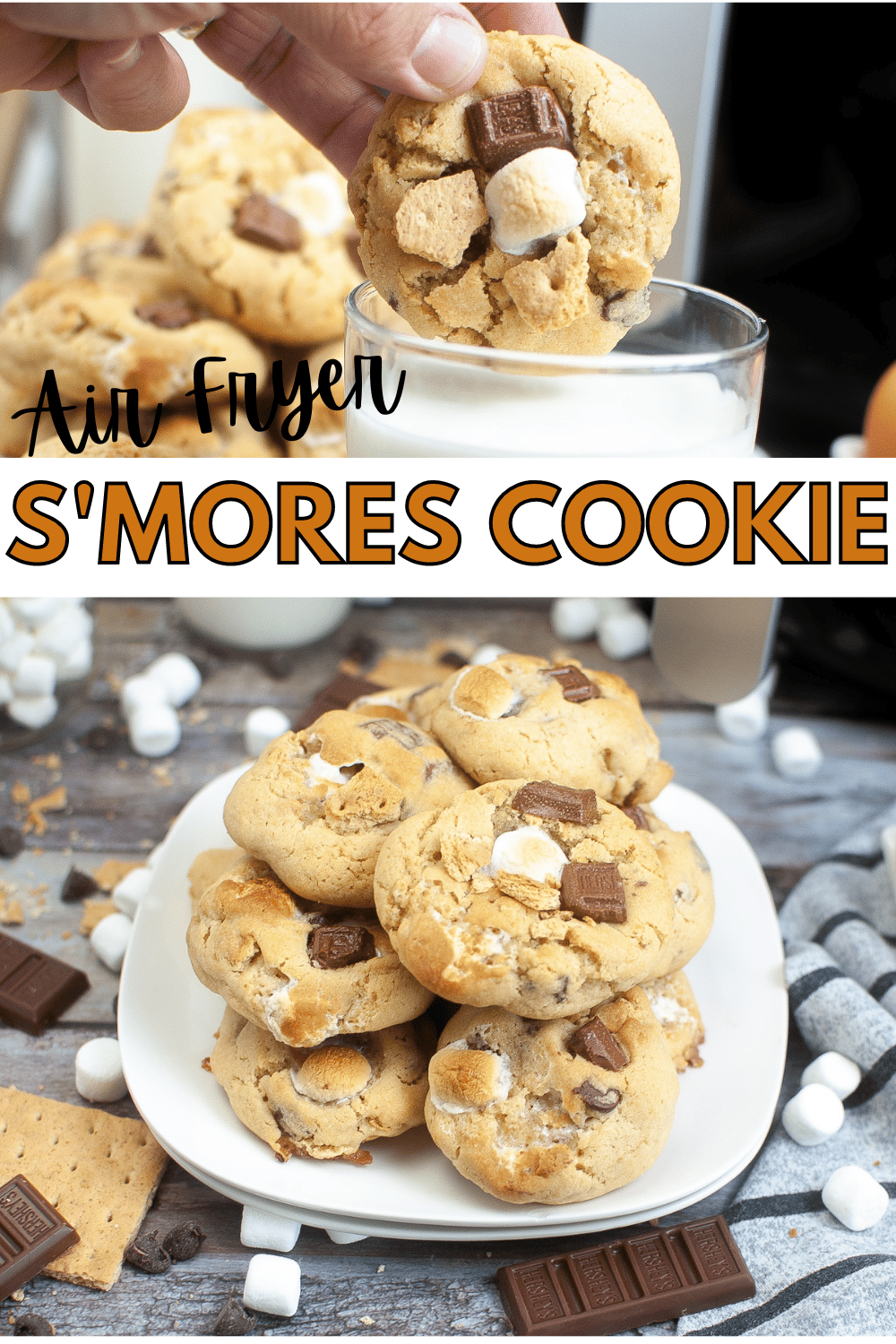 This Air Fryer Smores Cookie recipe is a must-try for anyone who loves smores! It’s an easy recipe that comes together in minutes. #airfryer #smorescookierecipe #airfryersmores #smores via @wondermomwannab
