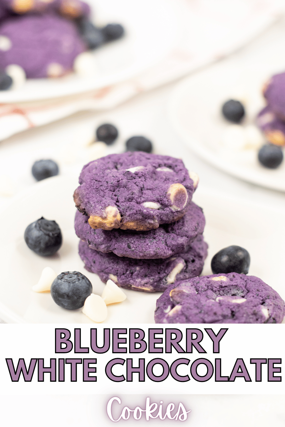 Blueberry White Chocolate Cookies are the perfect summer dessert! These cookies are soft, chewy and full of flavor. #blueberrywhitechocolatecookies #blueberry #whitechocolate #cookies #recipe via @wondermomwannab