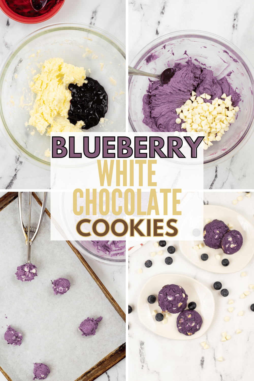 Blueberry White Chocolate Cookies are the perfect summer dessert! These cookies are soft, chewy and full of flavor. #blueberrywhitechocolatecookies #blueberry #whitechocolate #cookies #recipe via @wondermomwannab