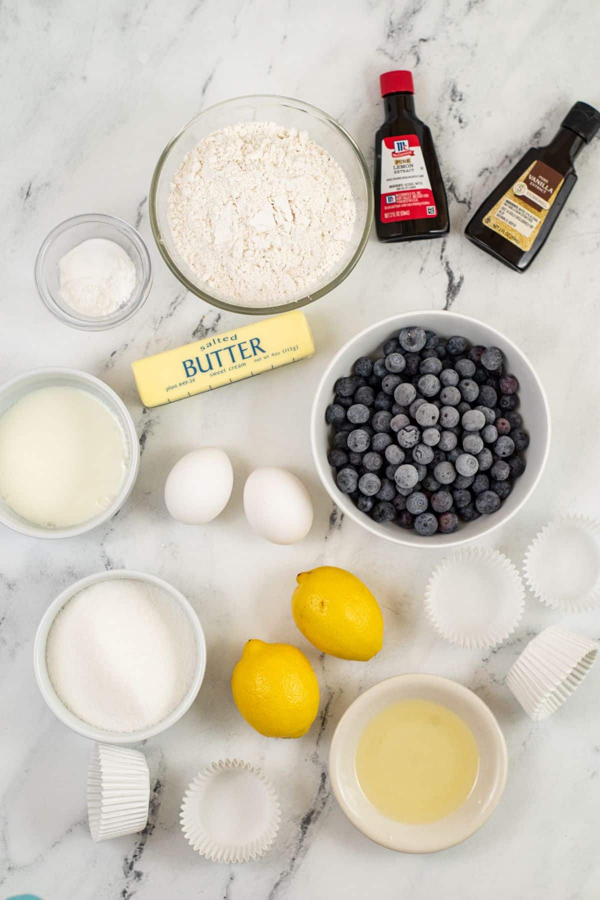 Lemon Blueberry Muffins With Sour Cream ingredients
