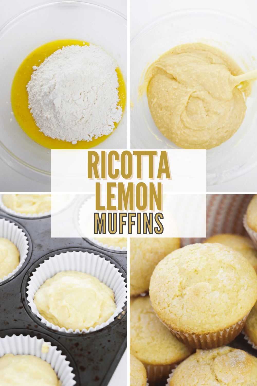 These Ricotta Lemon Muffins are super moist, fluffy, and packed with flavor! They're the perfect way to start off a summer morning. #ricottalemonmuffins #lemonmuffins #breakfastmuffins #recipe via @wondermomwannab