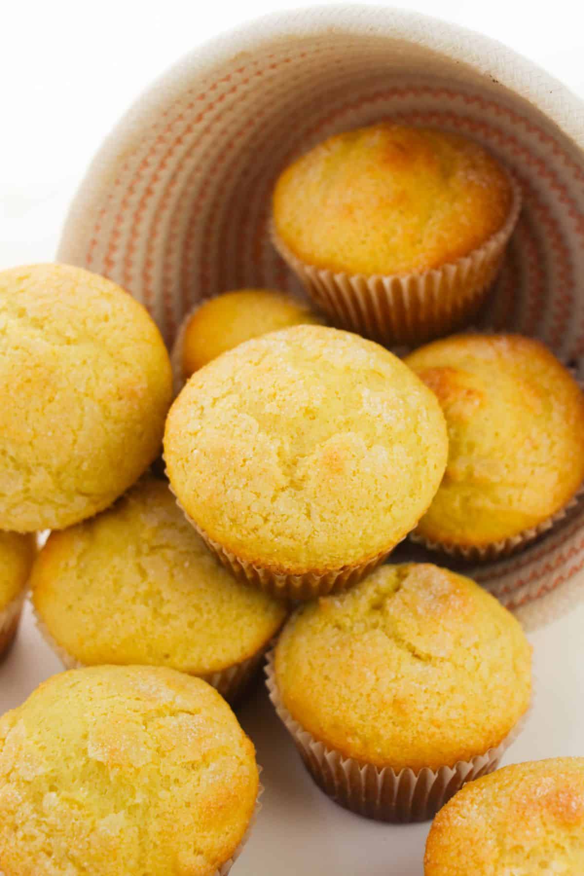 Ricotta Lemon Muffins in a basket