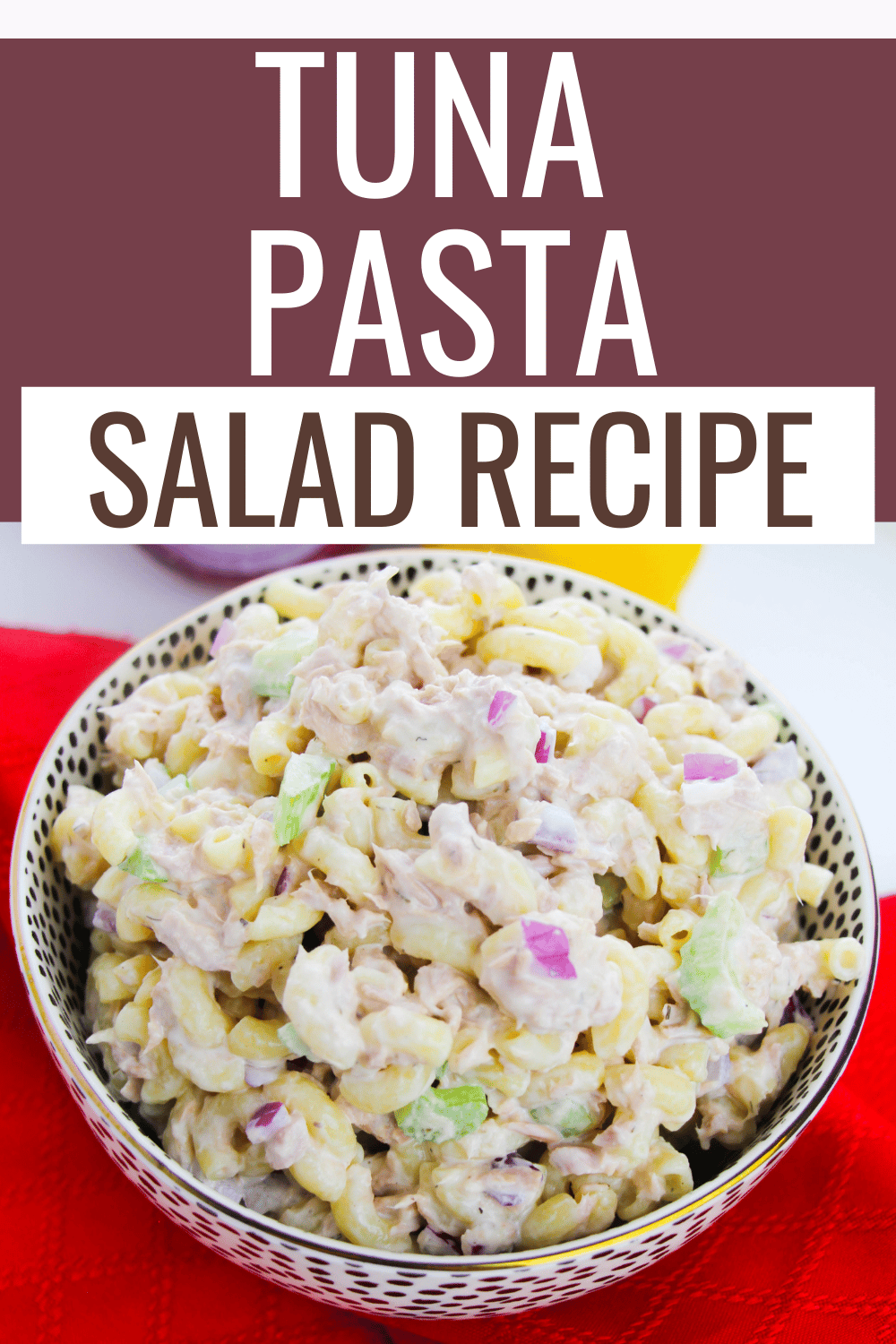 This Tuna Pasta Salad recipe is a creamy, mayo-based pasta salad, loaded with flavor. It’s the perfect potluck dish, or easy lunch for work. #tunapastasaladrecipe #pastasalad #tuna #recipe #salad via @wondermomwannab