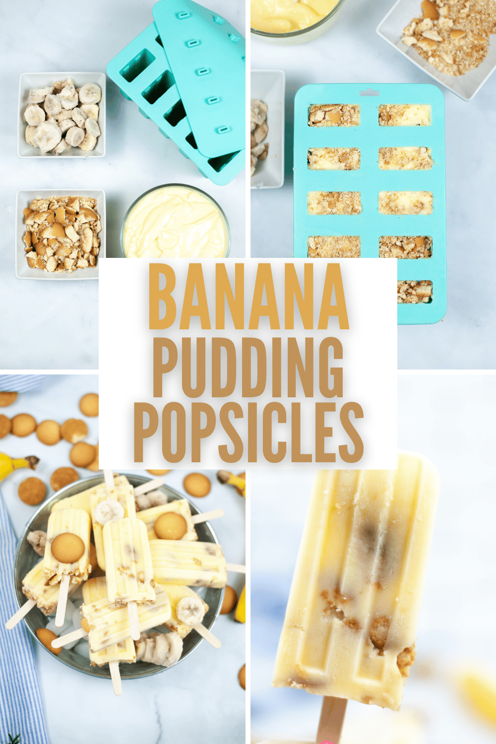 These Banana Pudding Popsicles are my new favorite summer dessert! They are so easy to make, and they taste just like banana pudding. #bananapuddingpopsicles #bananapudding #popsicles #summerdessert via @wondermomwannab