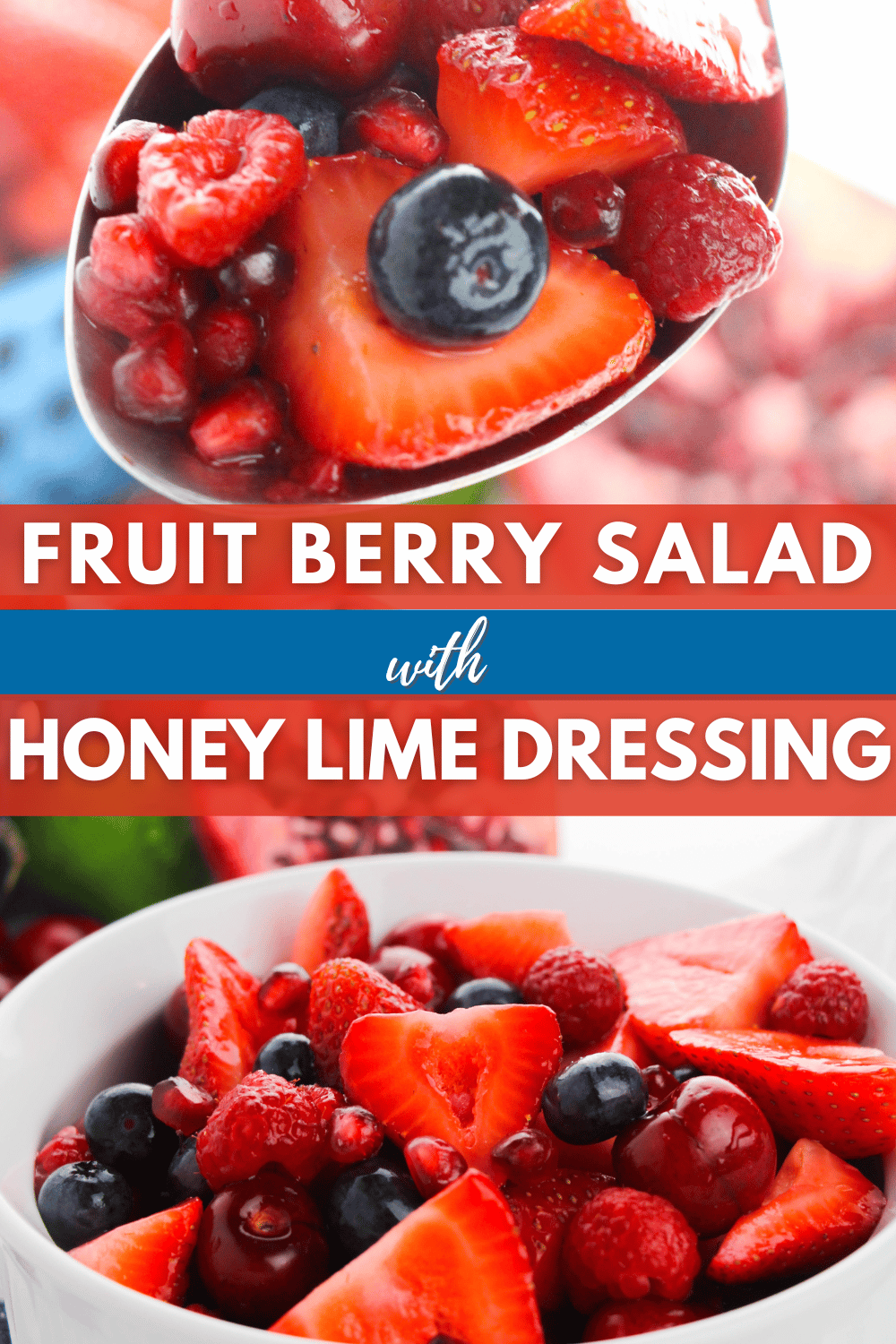 This Fruit Berry Salad with Honey Lime Dressing is a light and refreshing salad that is perfect for summer! It will be a hit with everyone! #fruitberrysalad #honeylimedressing #salad #summer #recipe via @wondermomwannab