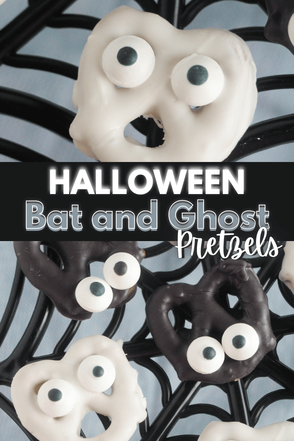 These Halloween Bat and Ghost Pretzels are so easy and fun to make! This is a tasty snack that your kids will love. #ghostpretzels #halloween #halloweensnack #batpretzels via @wondermomwannab