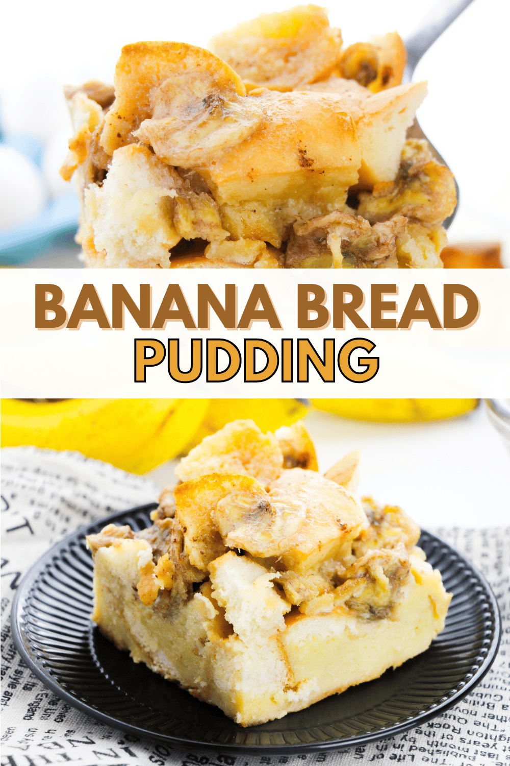 Banana bread pudding is a classic comfort food that never gets old. It is made with cinnamon and brown sugar for a delicious, sweet flavor. #bananabreadpudding #breadpudding #bananabread #comfortfood via @wondermomwannab
