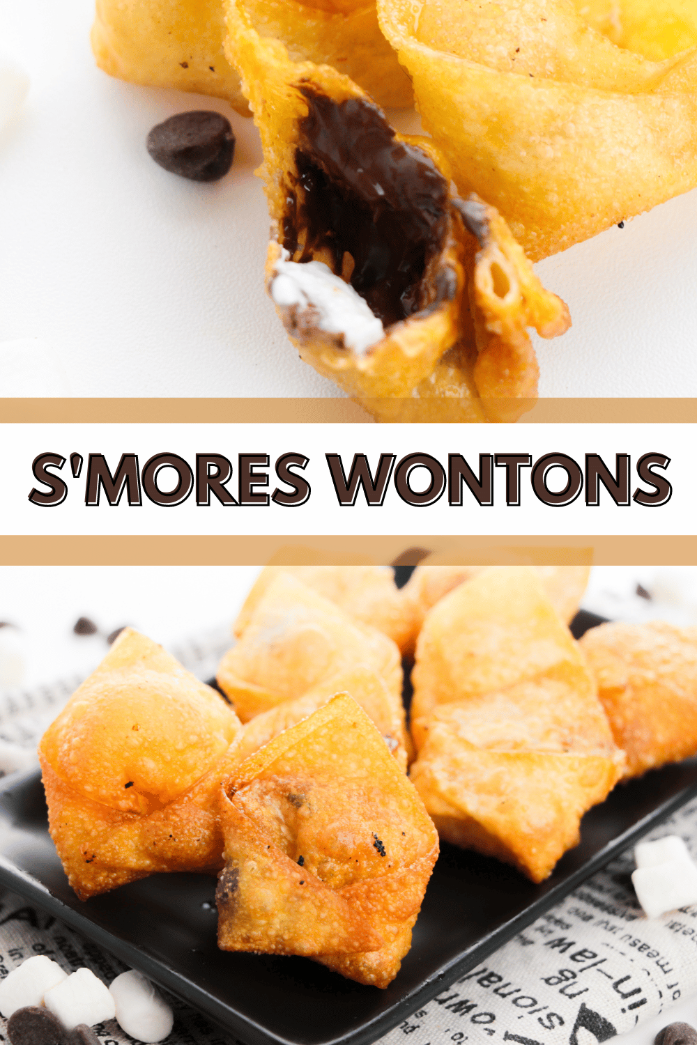 These S'mores Wontons are so easy to make and only require a few ingredients! Plus, they are always a hit with the kids! #smoreswontons #smores #wontons #dessert #recipe via @wondermomwannab