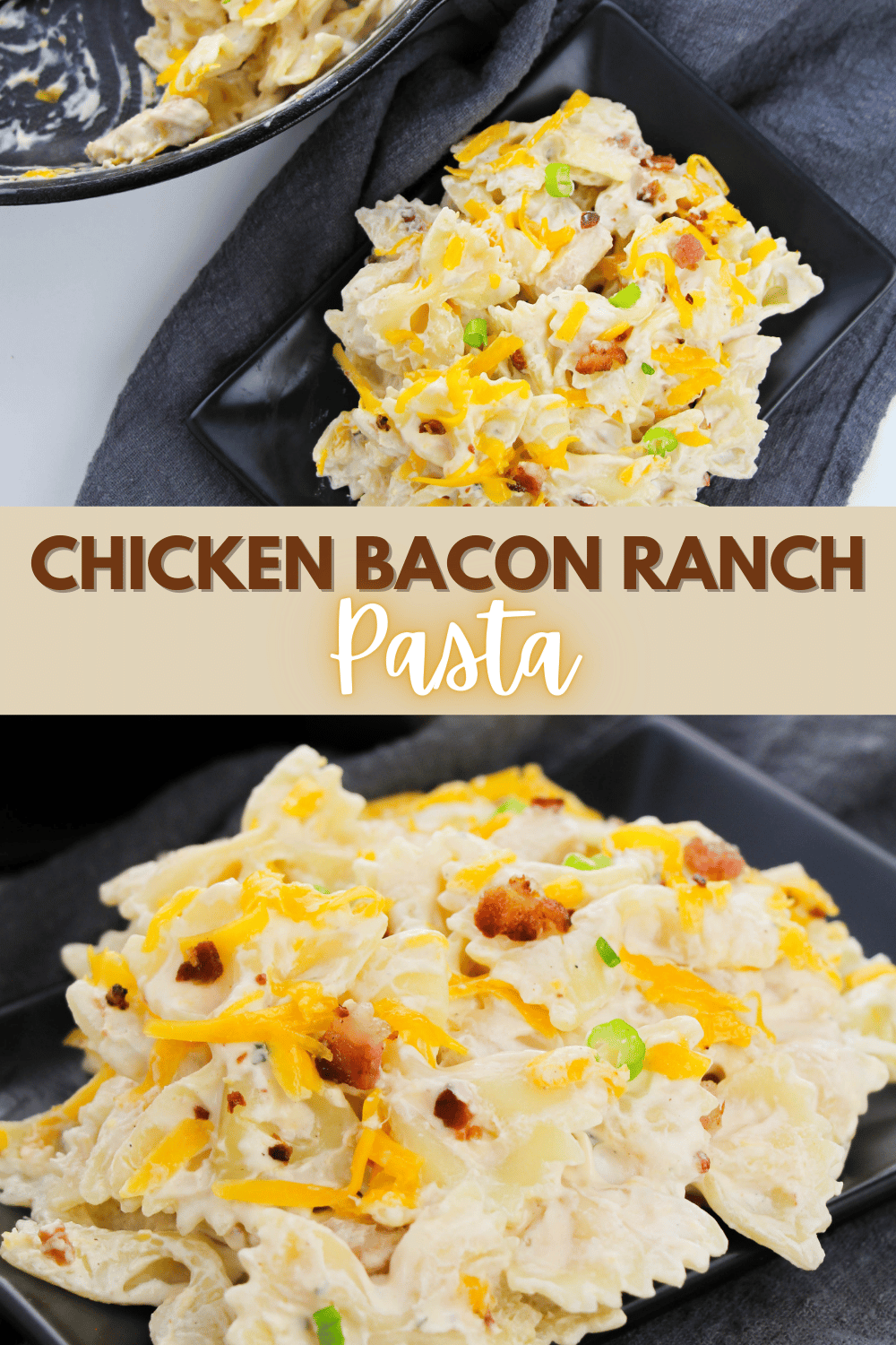 This Chicken Bacon Ranch Pasta is an easy and delicious recipe that can be made in no time at all with only a little bit of effort. #chickenbaconranchpasta #chicken #bacon #ranch #pasta via @wondermomwannab