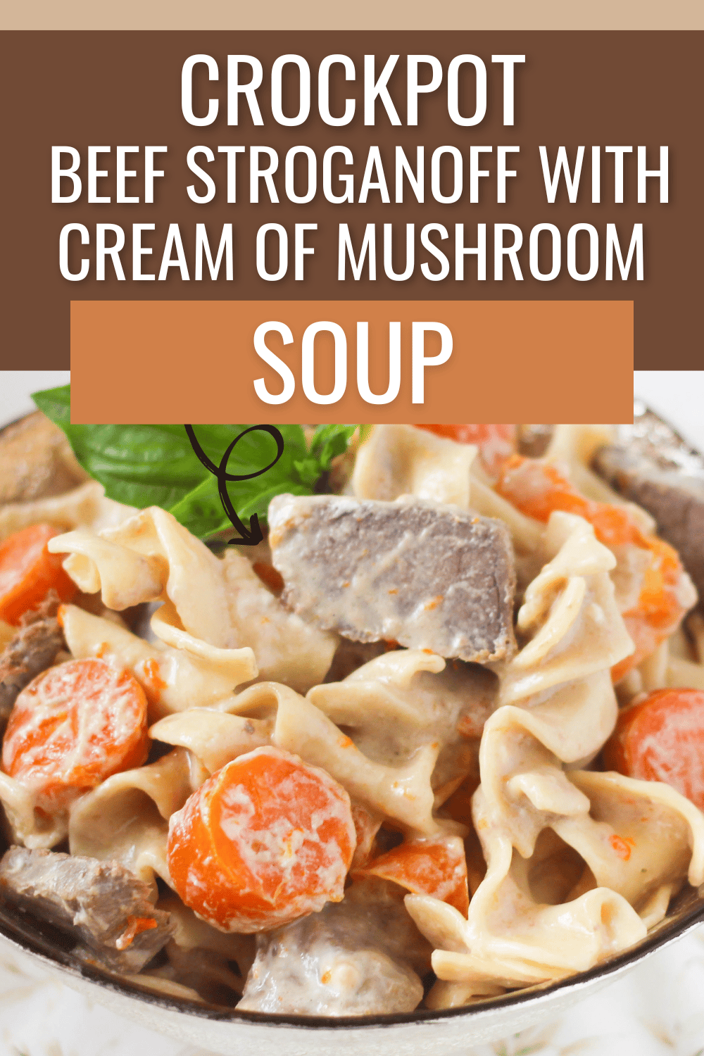 This beef stroganoff with mushroom cream is an easy and delicious weekday meal that the whole family will love! #crockpotstroganoff #beefstroganoffrecipe #beefstroganoff #creamofmushroomsoup via @wondermomwannab