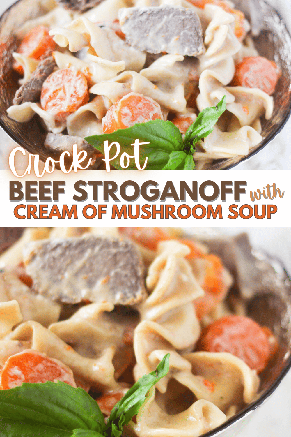 This Crock Pot Beef Stroganoff with Cream of Mushroom Soup is an easy and delicious weeknight meal that the whole family will love! #crockpotstroganoff #beefstroganoffrecipe #beefstroganoff #creamofmushroomsoup via @wondermomwannab