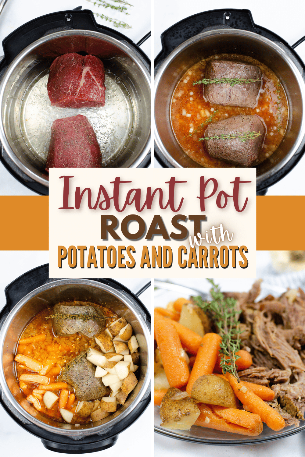 This Instant Pot Roast with Potatoes and Carrots is an easy and delicious way to get a healthy dinner on the table with minimal effort. #instantpot #instantpotroast #roastwithpotatoesandcarrots via @wondermomwannab