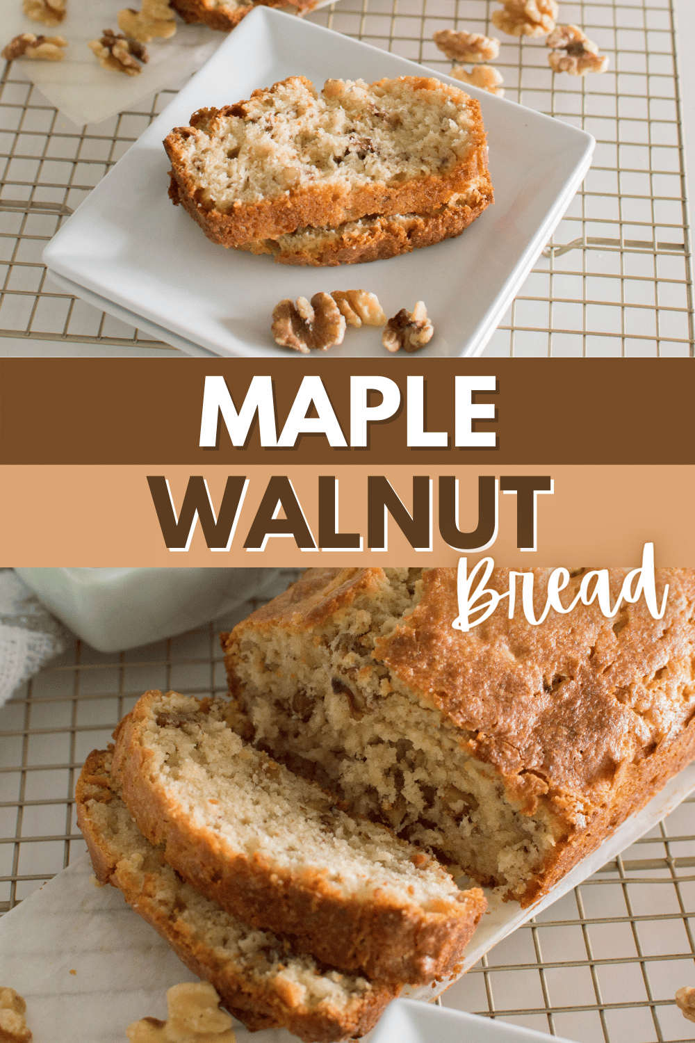 This Maple Walnut Bread is a delicious and easy-to-make quick bread. It’s perfect for breakfast or a snack, and makes a wonderful gift! #maplewalnutbread #breakfast #snack #fallfood #recipe via @wondermomwannab