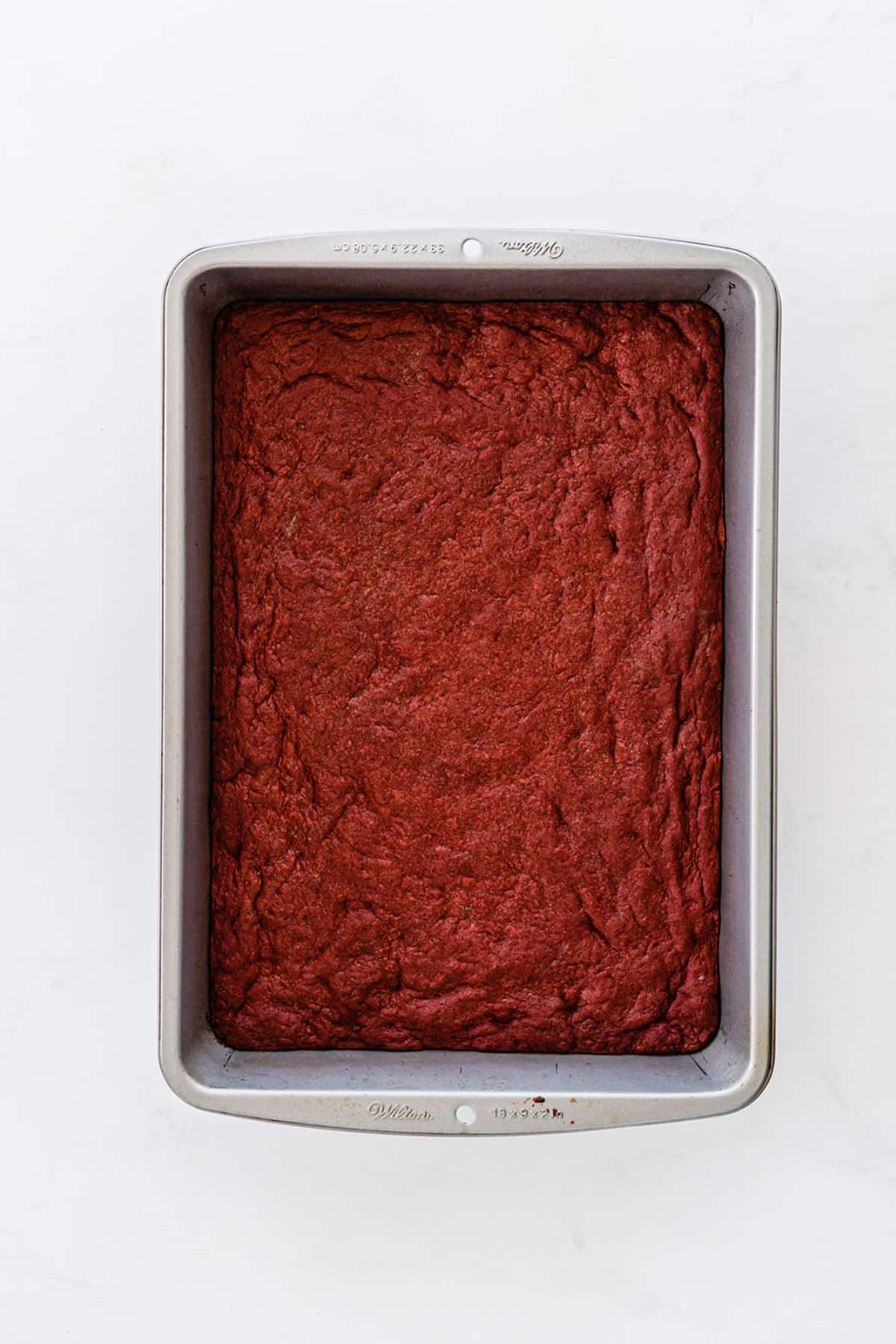 Brownies in the baking pan.