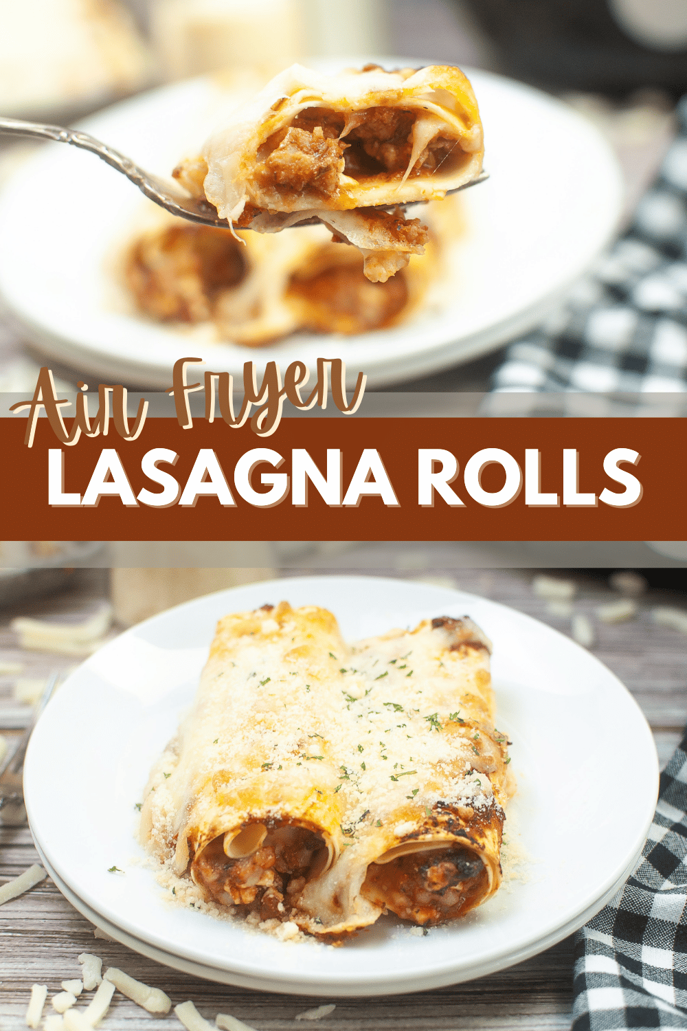 These Air Fryer Lasagna Rolls are the perfect easy weeknight dinner! Made with just a few simple ingredients, they’re ready in 30 minutes. #airfryerlasagnarolls #airfryer #lasagnarolls #lasagna #recipe via @wondermomwannab