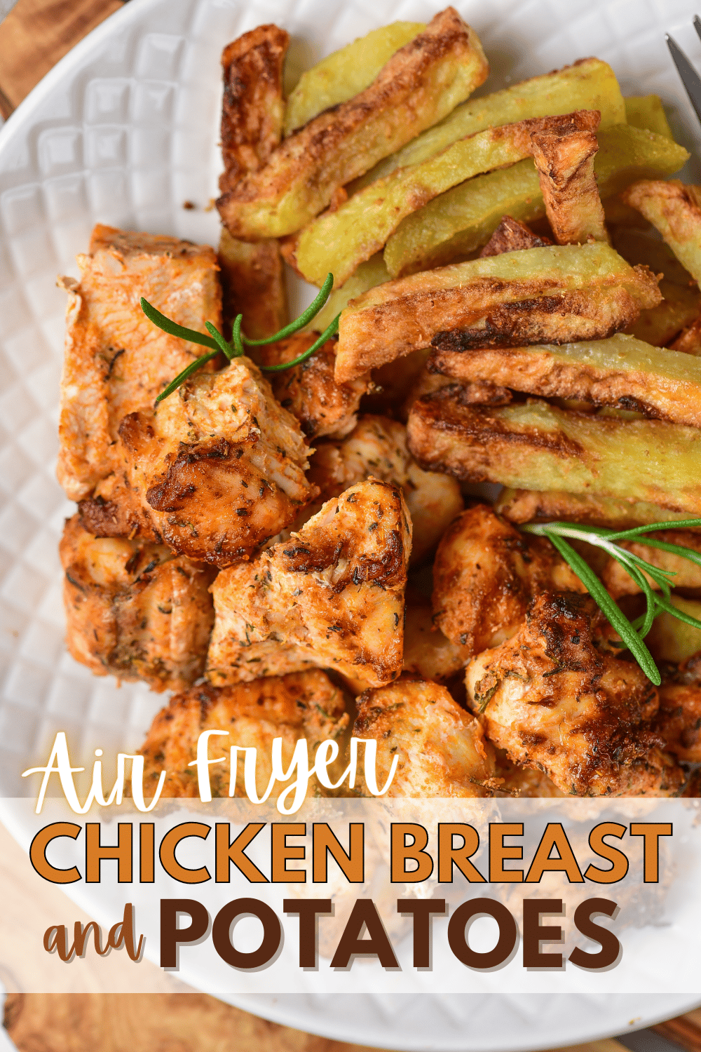 This Air Fryer Chicken Breast and Potatoes recipe is a must-have in your weekly meal rotation. It’s the perfect one-pot meal! #airfryer #chickenbreastandpotatoes #chickenandpotatoes #chicken #potatoes via @wondermomwannab
