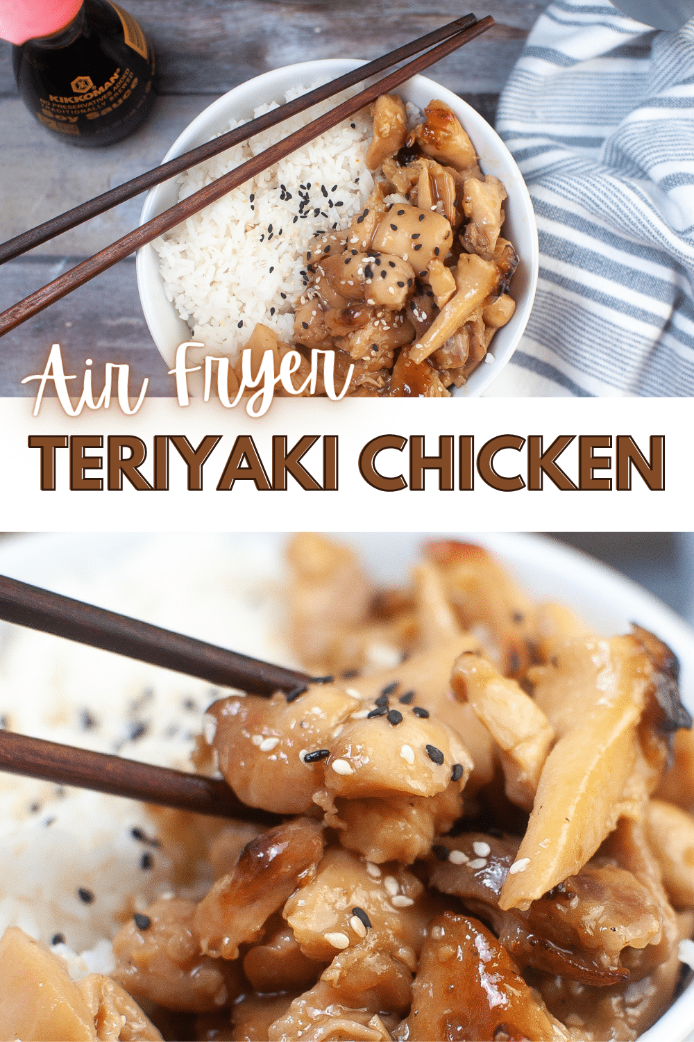 Air Fryer Teriyaki Chicken is a delicious and healthy recipe that can be enjoyed at any time. It's a takeout favorite you can make at home. #airfryerteriyakichicken #airfryer #teriyakichicken #takeoutathome via @wondermomwannab