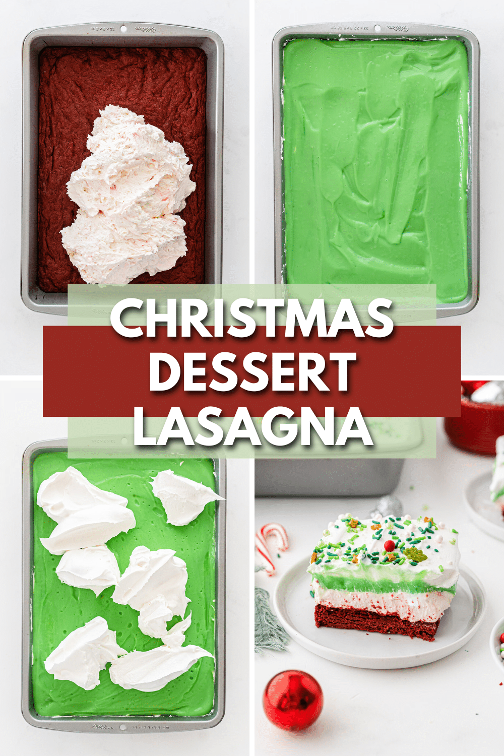 Christmas dessert lasagne in a pan. Indulge in the festive delight of Christmas Dessert Lasagna, baked to perfection and served in a delightful pan.