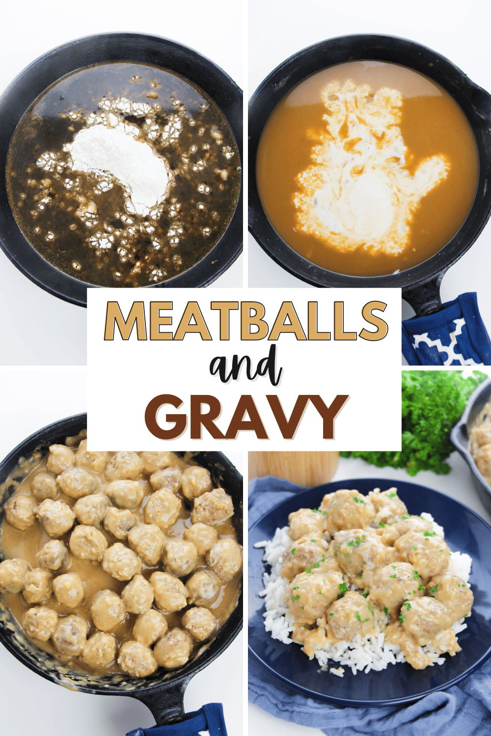 This Meatballs and Gravy recipe is a classic comfort food that makes the perfect weeknight meal. You'll fall in love after the first bite. #meatballsandgravy #comfortfood #meatballs via @wondermomwannab
