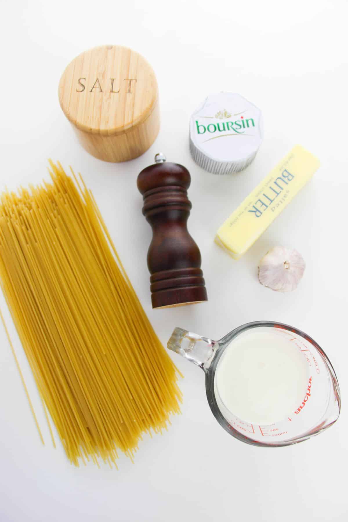 Boursin Cheese Pasta ingredients.
