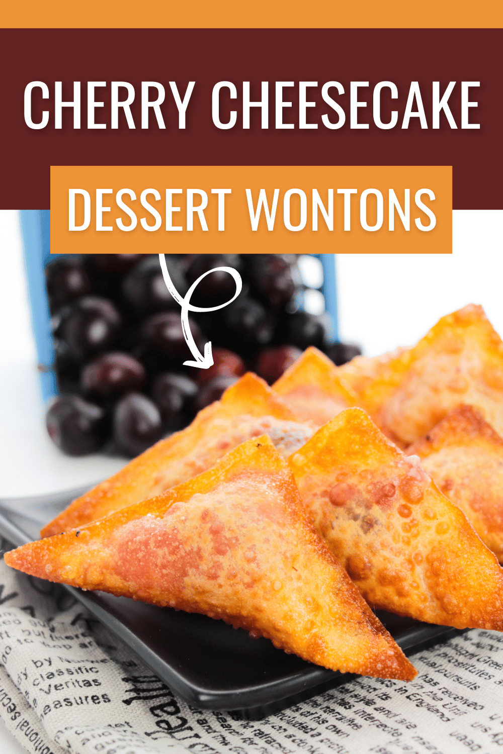 These Cherry Cheesecake Dessert Wontons are the perfect way to end any meal. They are easy to make and the filling is so delicious! #dessertwontons #cherrycheesecake #cherrycheesecakedessertwontons #cherry #wontons via @wondermomwannab