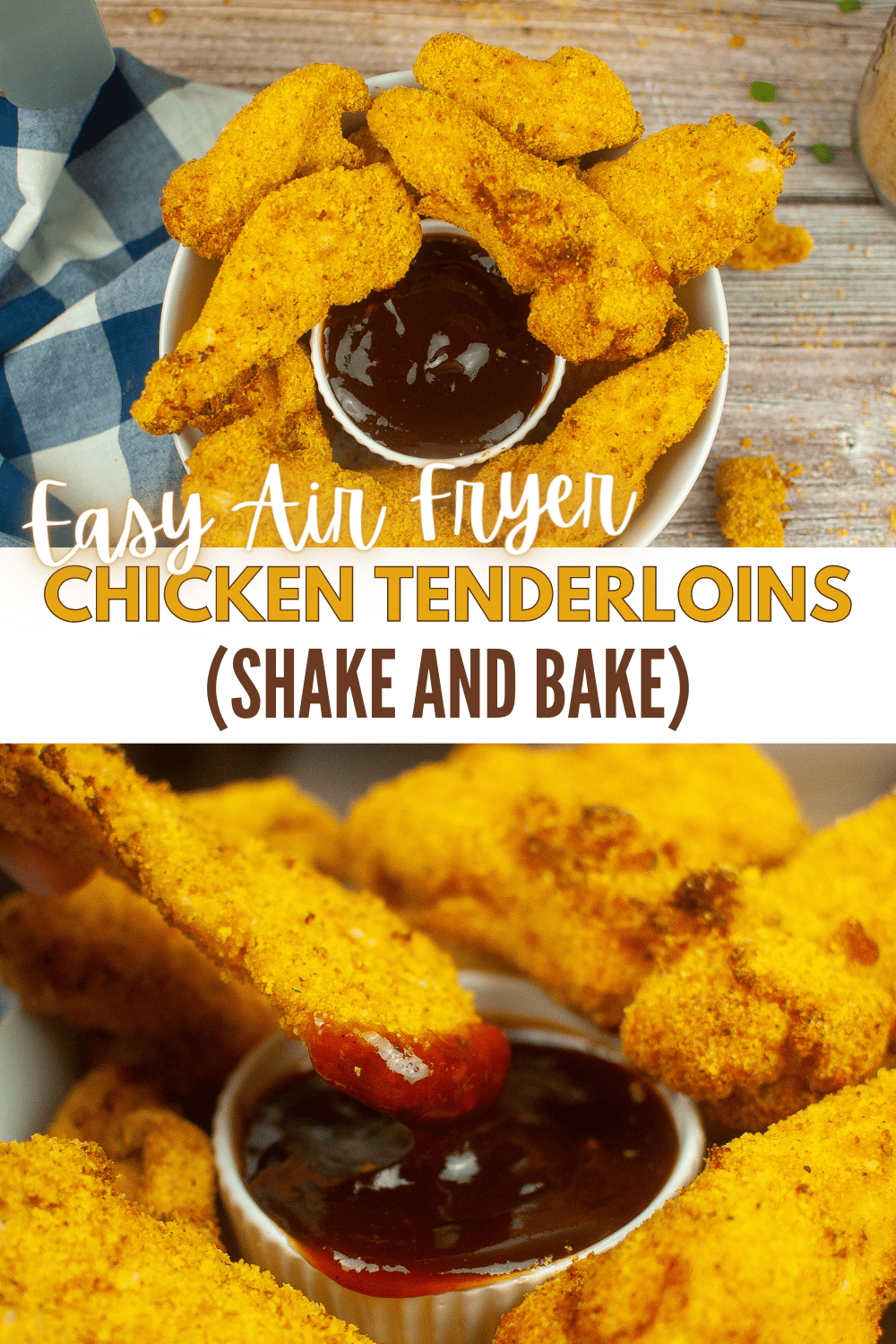 These Air Fryer Chicken Tenderloins are crispy on the outside and juicy on the inside making them a family favorite! #airfryerchickentenderloins #airfryer #chickentenderloins #shakeandbake #chicken via @wondermomwannab