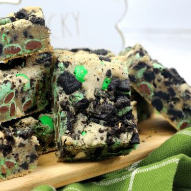 Loaded M&M Oreo Cookie Bars for St. Patrick’s Day