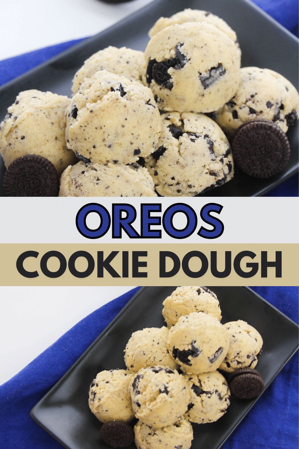 This Oreos Cookie Dough is made with a sweet and salty combination of Oreo crumbs and cookie dough making it the perfect dessert or snack! #oreocookiedough #oreoscookiedough #ediblecookiedough #oreos #cookiedough via @wondermomwannab