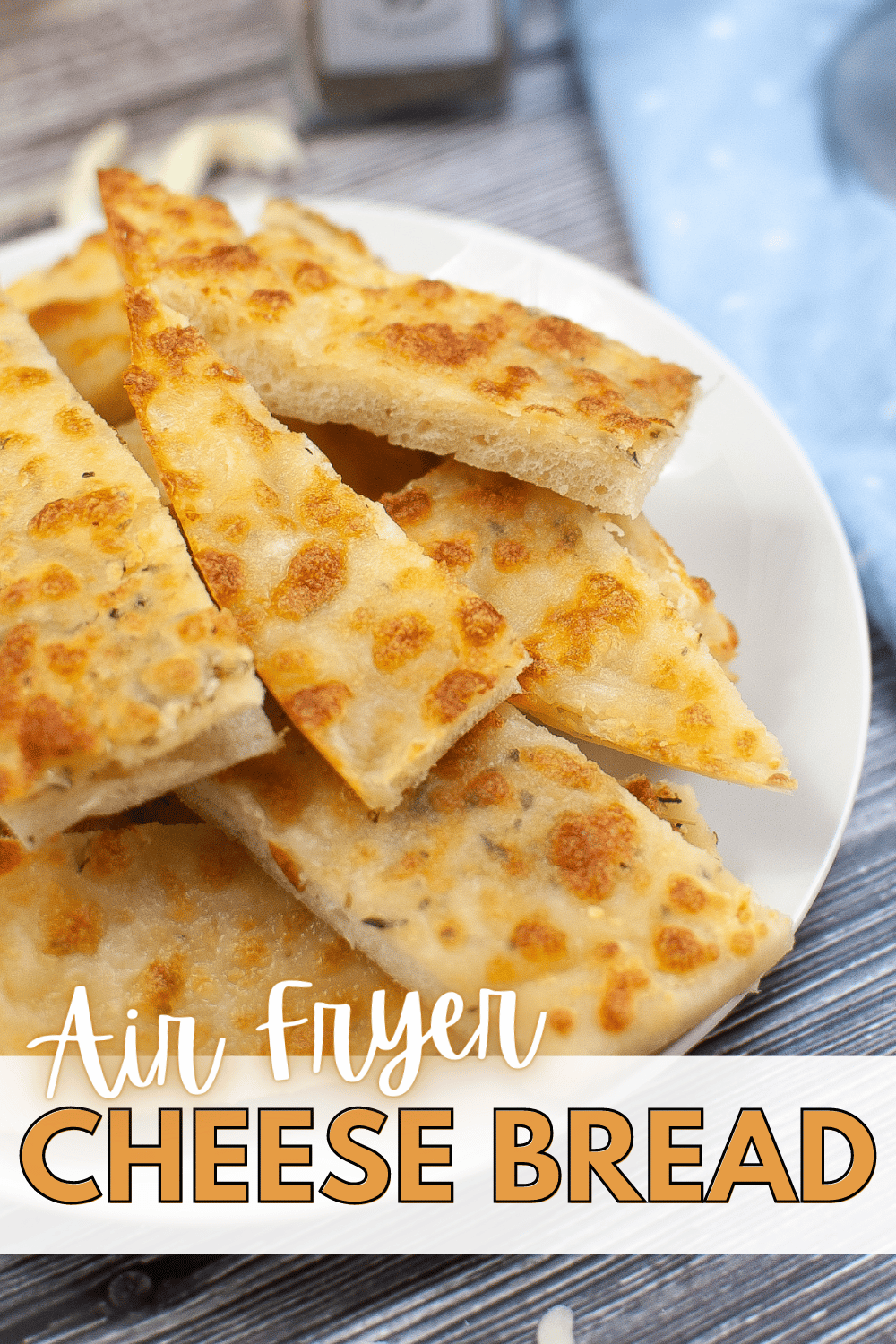 This Air Fryer Cheese Bread is delicious and easy to make. It’s perfect for an easy snack or appetizer. It’s cheesy, buttery, and delicious! #airfryercheesebread #airfryer #cheesebread #breadsticks #cheesygarlicbread via @wondermomwannab