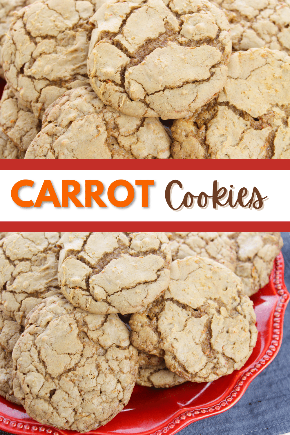 These Carrot Cookies are moist and flavorful, with a hint of cinnamon and nutmeg. They're a great festive treat for Easter. #carrotcookies #easterdessert #carrotcakecookies #cookierecipe #eastercookies via @wondermomwannab