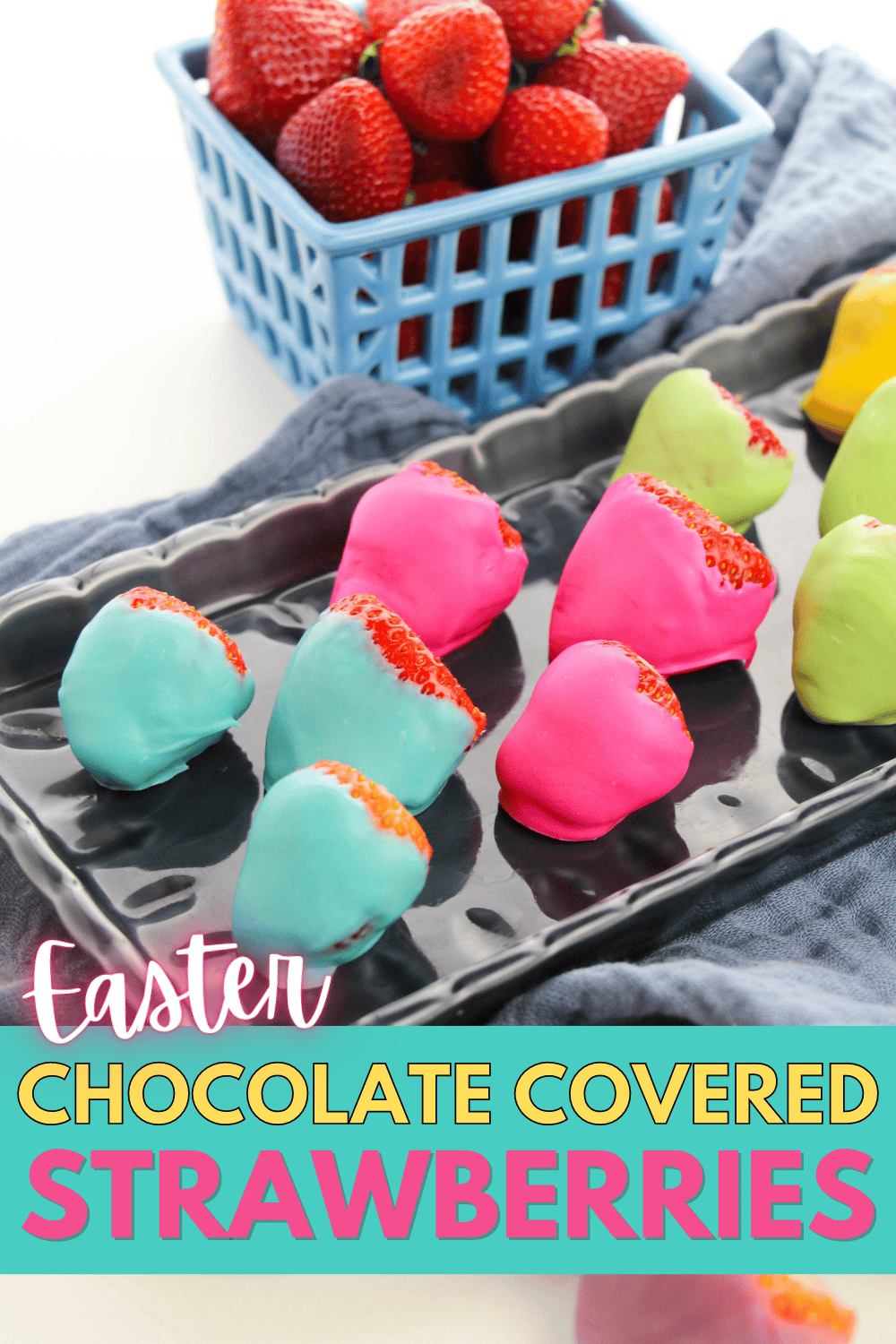 These Easter Chocolate Covered Strawberries make a wonderful treat for any occasion. They are delicious and fun to make. #easterchocolatecoveredstrawberries #chocolatecoveredstrawberries #easterdessert #easterstrawberries #eastertreat via @wondermomwannab