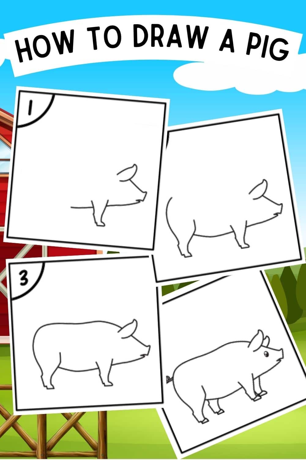 Learning how to draw a pig can be a fun and rewarding experience for kids of all ages. These easy DIY instructions make it simple to learn. #howtodrawapig #howtodraw #craftsforkids #kidscrafts #printablesforkids via @wondermomwannab