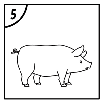 step 5 of How to Draw a Pig.