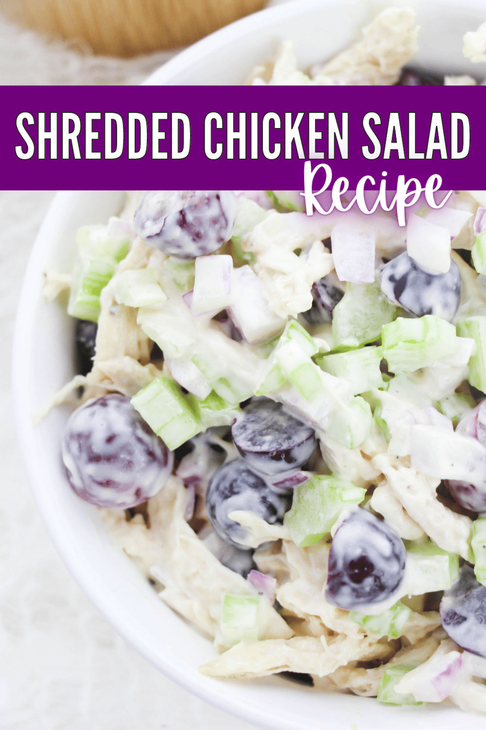 This Shredded Chicken Salad Recipe is a great way to enjoy a healthy and delicious lunch. It will become your favorite go-to lunch option. #shreddedchickensaladrecipe #shreddedchickensalad #chickensaladrecipe #chickensalad #lunchrecipe via @wondermomwannab