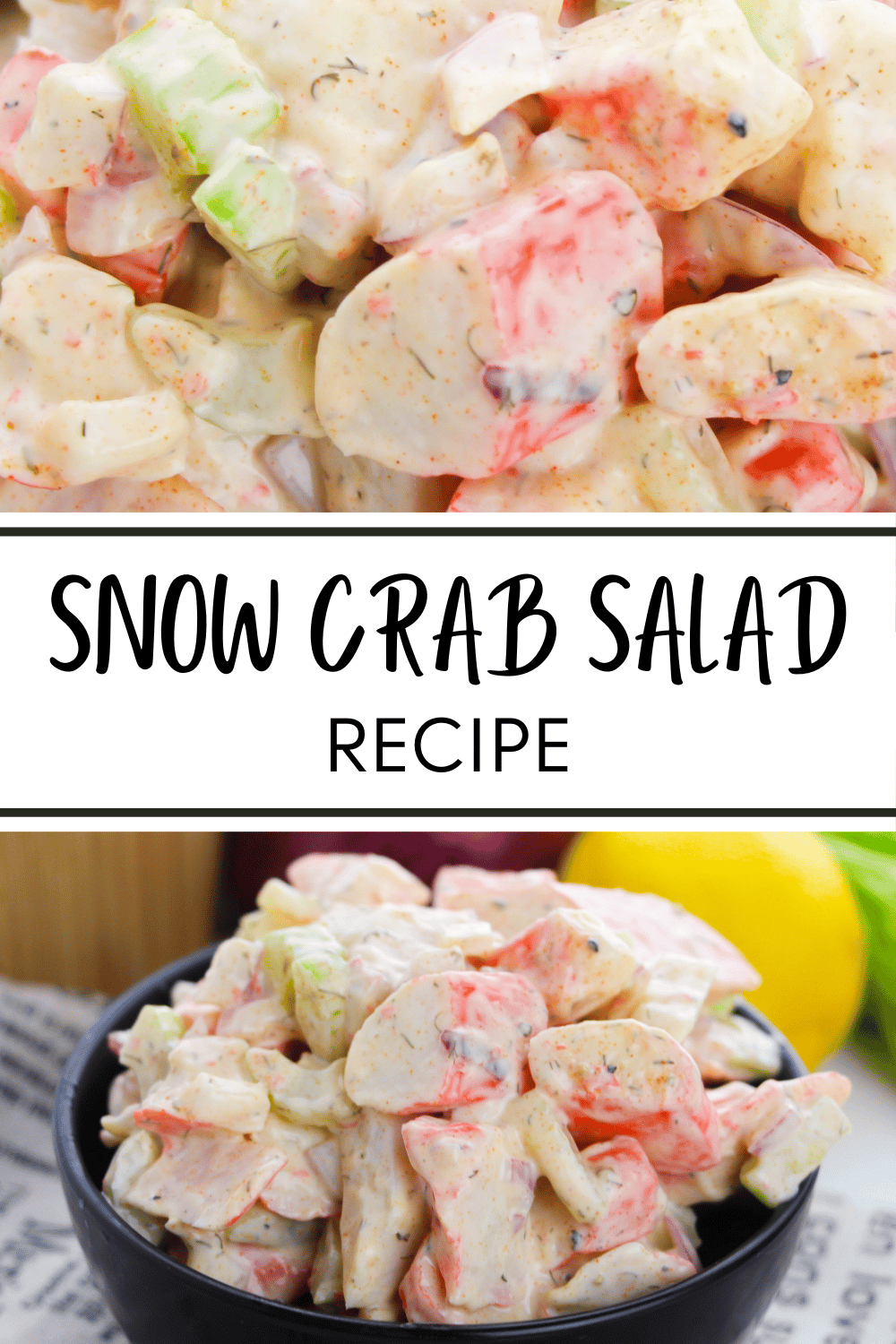This Snow Crab Salad is a flavorful salad that features sweet snow crab meat along with a creamy dressing. It's perfect for lunch. #snowcrabsalad #crabsalad #snowcrab #salad #lunch via @wondermomwannab