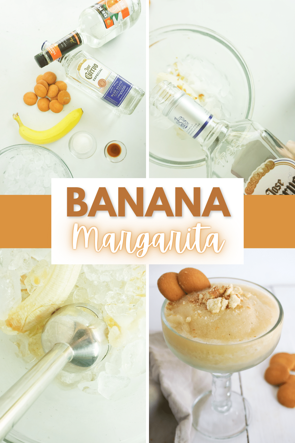 This Banana Margarita is a great way to liven up any Cinco De Mayo gathering or just to enjoy on a hot day. Banana with tequila is delicious! #bananamargarita #bananarita #margaritas #bananas #cocktail via @wondermomwannab