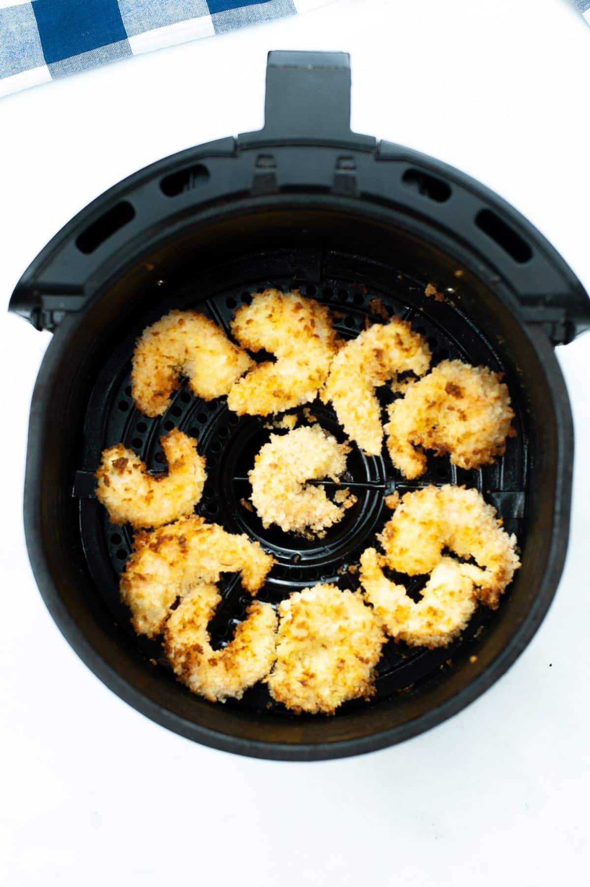 shrimp cooked in an air fryer