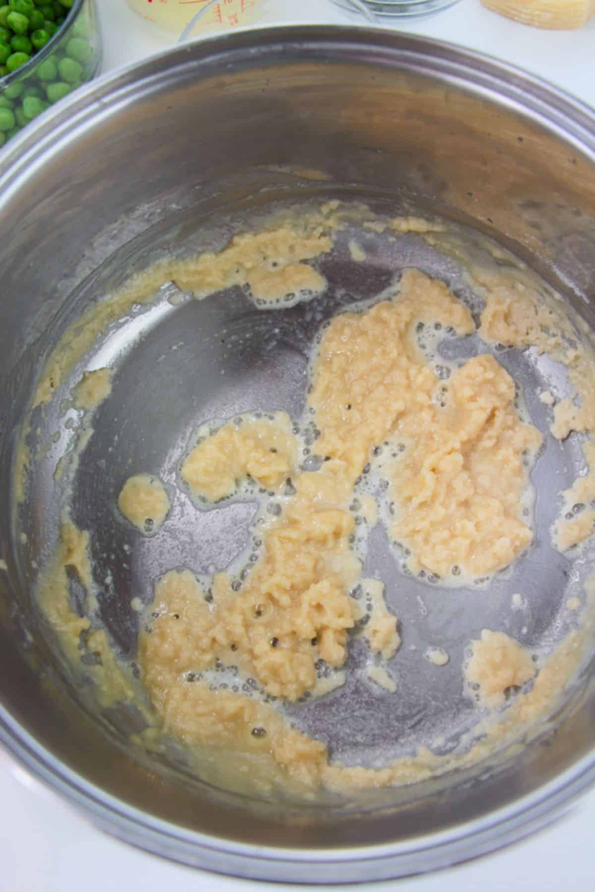 Flour and butter in a large pot.