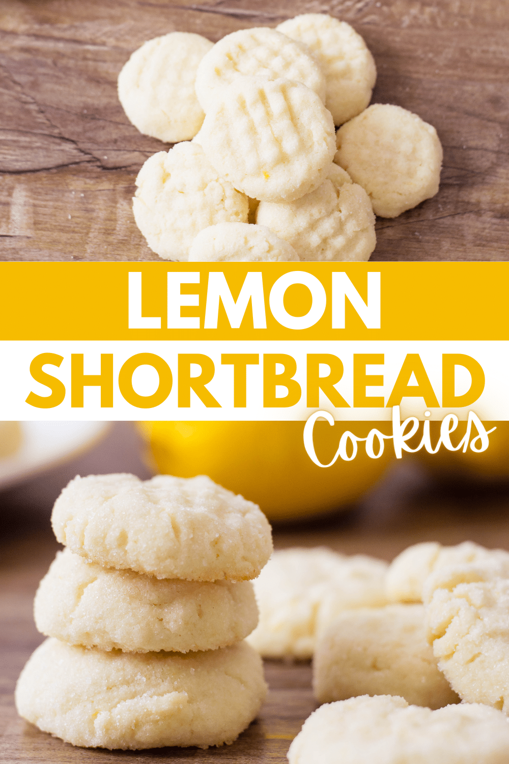 These Lemon Shortbread Cookies are a delightfully sweet treat. The buttery cookie dough is flavored with a hint of lemon with sugar. on top. #lemonshortbreadcookies #lemonshortbreadcookierecipe #cookierecipe #shortbreadcookiesrecipes #lemonflavor via @wondermomwannab